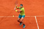 Rafael Nadal in action at the 2022 French Open.